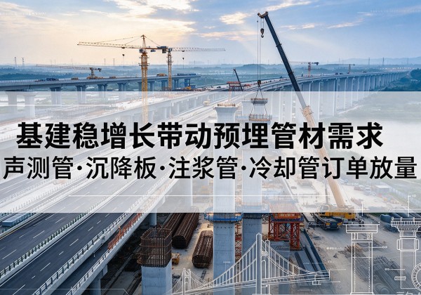 临邑基建稳增长带动预埋监测管材需求，声测管、沉降板、注浆管订单持续放量